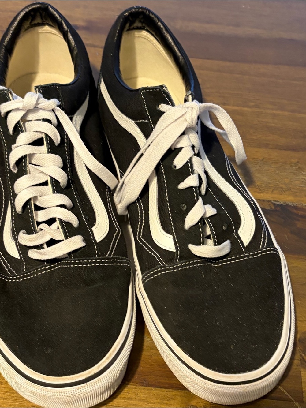 Vans Black and White Skate Sneakers with Signature Side Stripe